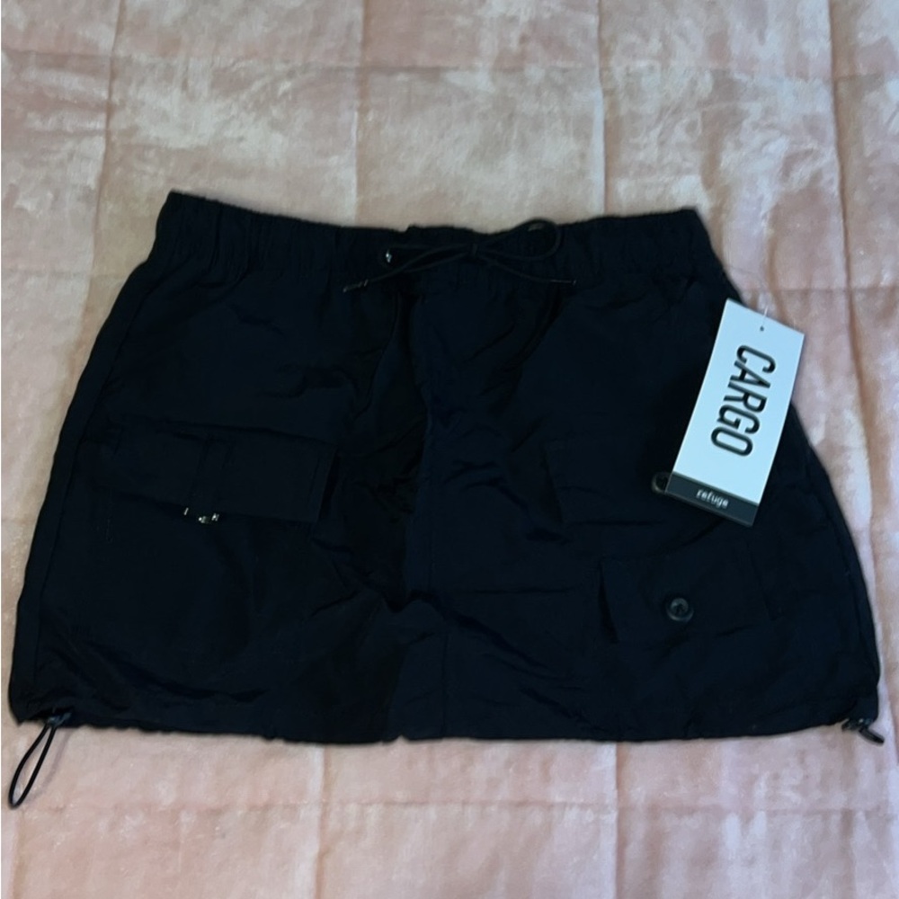 Black Cargo Skirt
